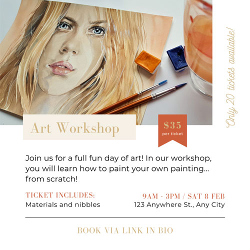 Canva Template Art Workshop Instagram Post