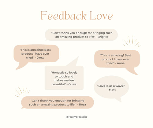 Canva Facebook Post Beige Testimonial Feedback Message Bubbles