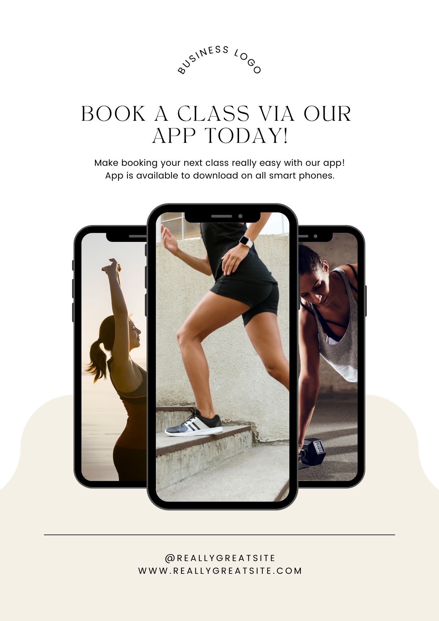 Book a Class via Our App Download Flyer Poster