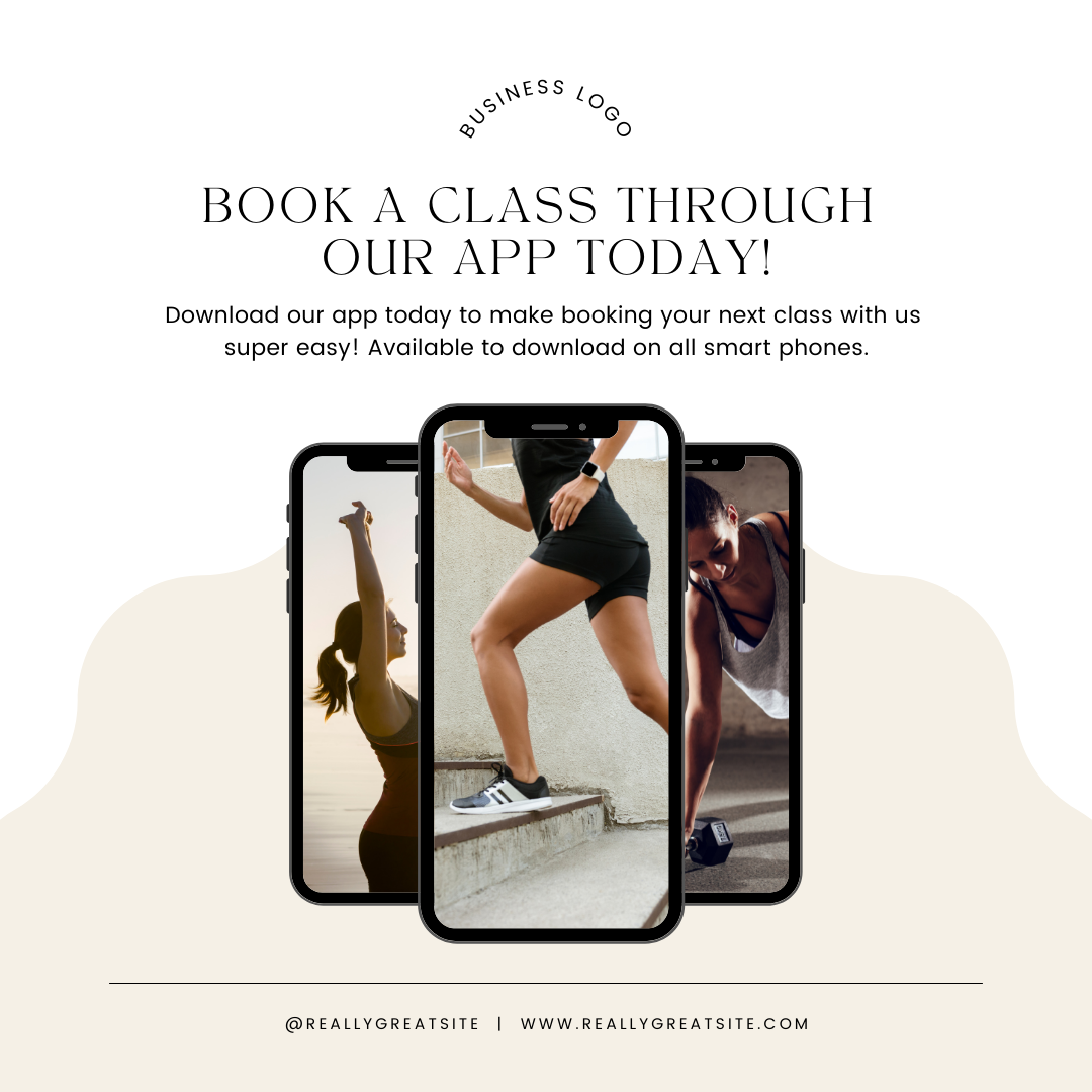 Canva Template Book a Class via Our App Download Instagram Post