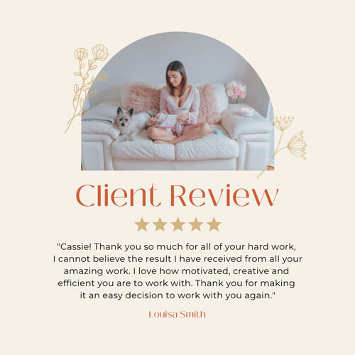 Canva Template Client Review Testimonial 5 Star Instagram Social Media Post