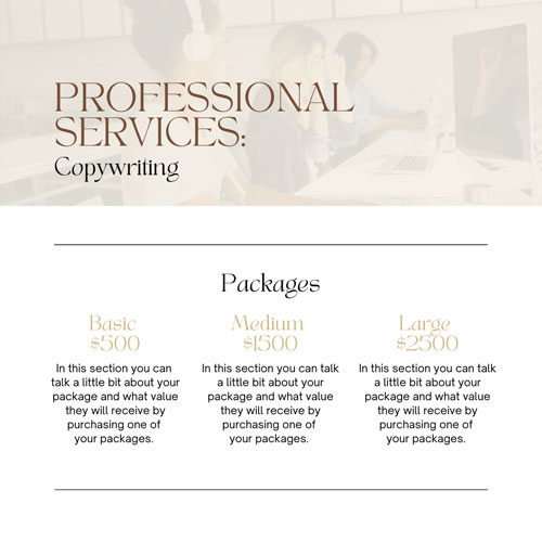 Canva Template A4 Flyer Design Professional Services Packages Pricing