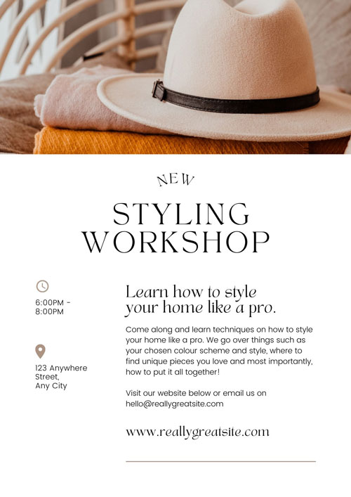Canva Earthy Modern Stylish Workshop Flyer A4