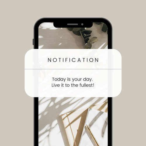 Canva Reminder Notification Mobile Phone Motivational Quote Instagram Post