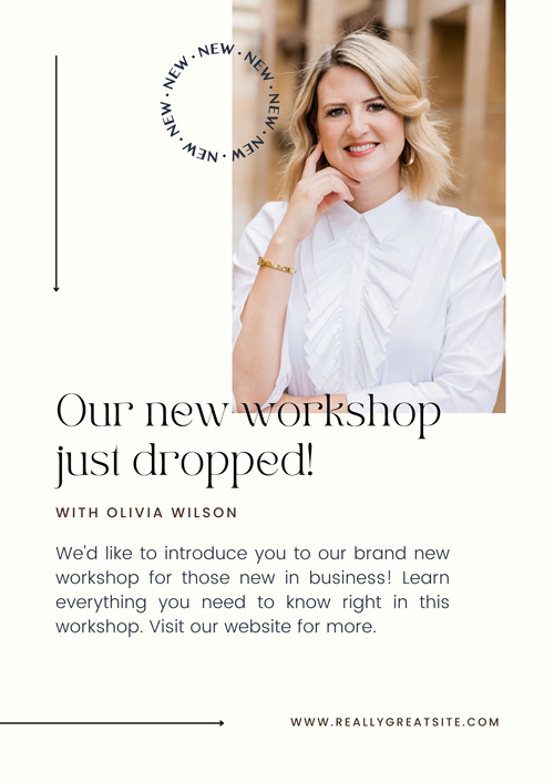 New Business Workshop Just Dropped Announcement Poster