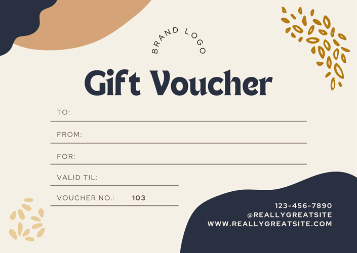Canva Template Organic Shapes Earthy Modern Business Gift Voucher Card