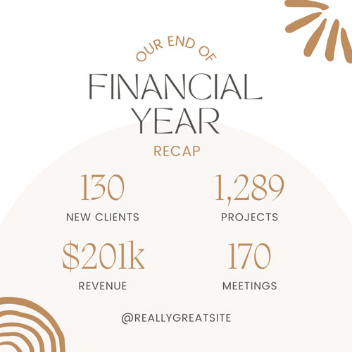 Earthy End of Financial Year Business Recap Instagram Post
