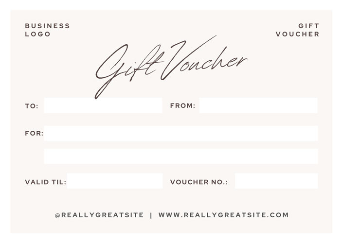 Neutral Sophisticated Modern Business Gift Voucher Card