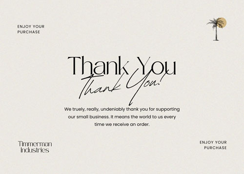 Neutral Textured Thank You Card with Discount Code from Business Brand