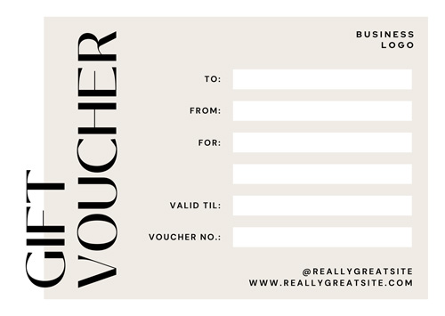 Canva Beige Neutral Sophisticated Business Gift Voucher Card