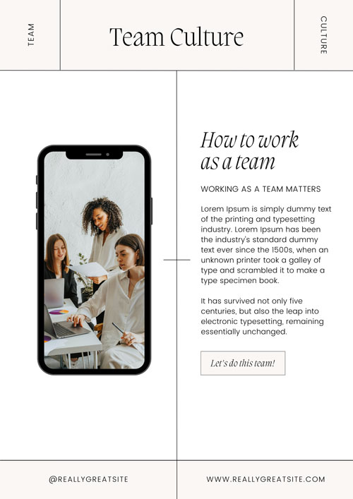Canva Neutral Work as a Team Motivational Poster for Staff Members