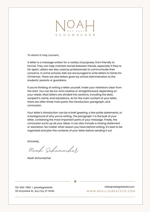 Canva Modern Neutral Personal Brand Professional Business Letterhead