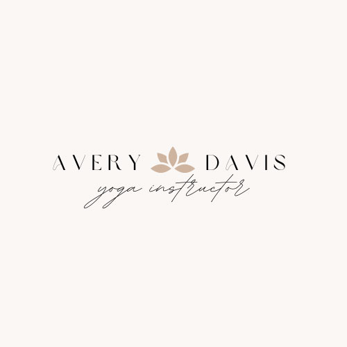 Canva Beige Modern Designer Lotus Flower Yoga Instructor Logo Brand