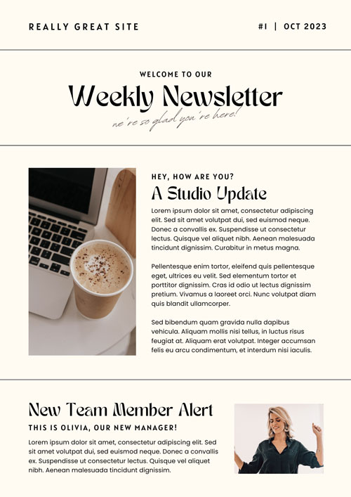 Canva Beige And Gold Modern Feminine Business Email Newsletter