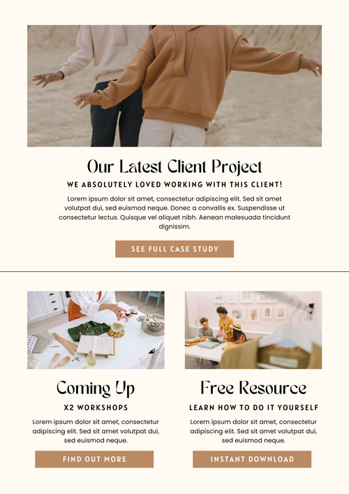Canva Beige And Gold Modern Feminine Business Email Newsletter
