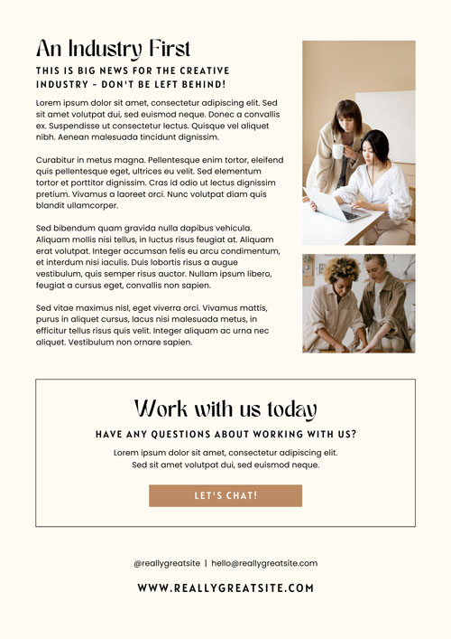 Canva Beige And Gold Modern Feminine Business Email Newsletter