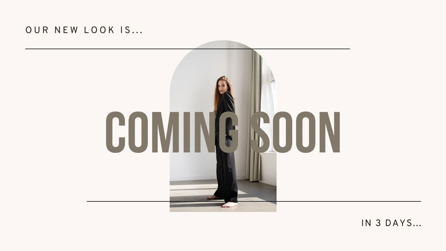 Canva Beige Minimalistic New Look Coming Soon Twitter Post
