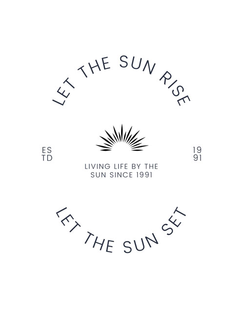 Canva Black Minimalistic Living Life By The Sun Logo Tshirt