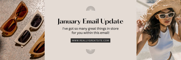 Canva Beige Earthy Aesthetic Sunglasses Brand Email Banner
