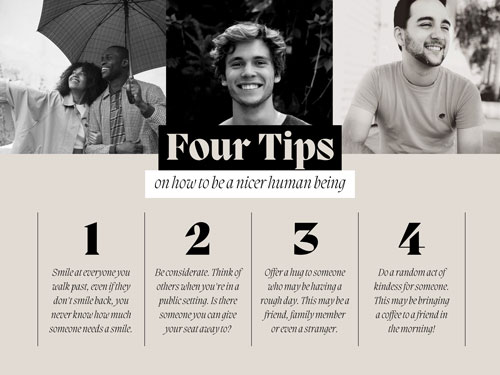 Canva Black And Beige Modern Four Tips Infographic Poster