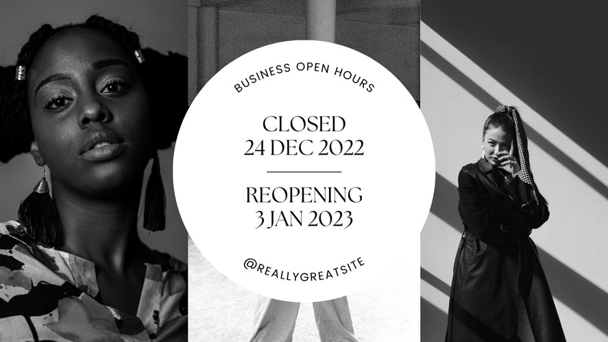 Canva Black And White Artistic Photography Open Hours Facebook Business Cover