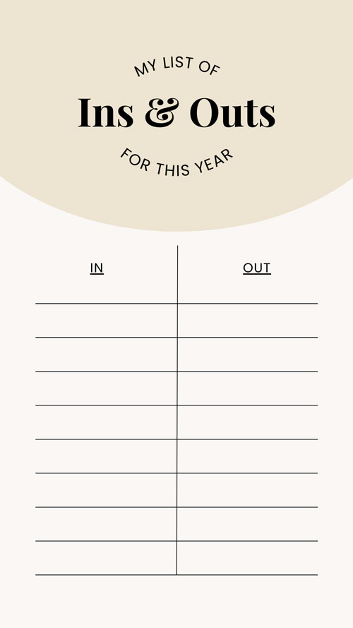 Canva Beige Minimalistic New Year In And Out List