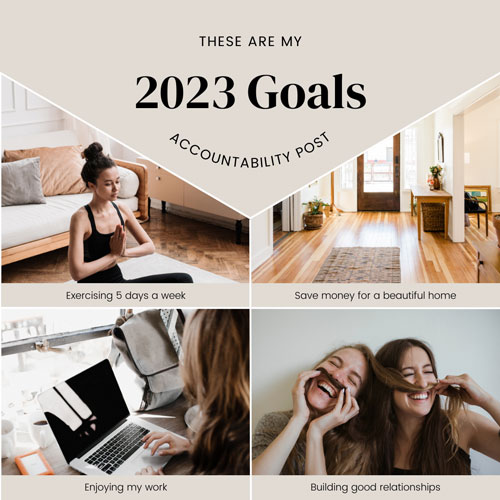 Canva Beige Earthy 2023 Goals Accountability Instagram Post
