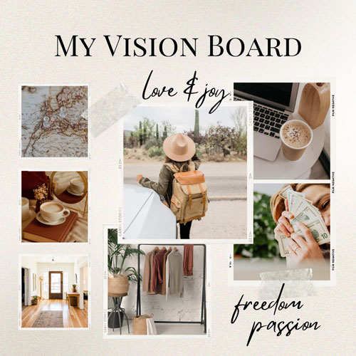 Canva Beige Earthy Vision Board And Goals Instagram Post