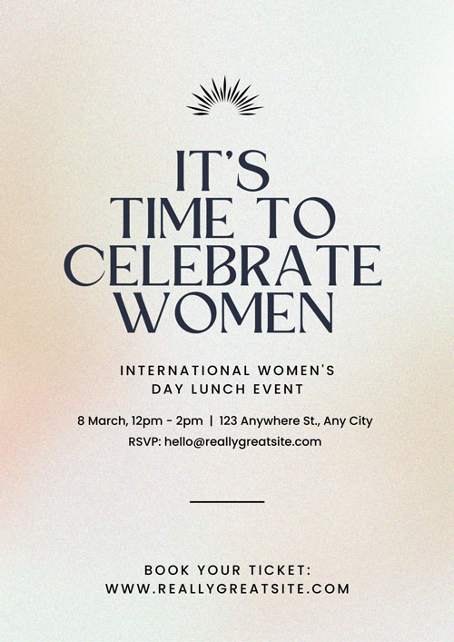 Canva Beige Grainy Gradient International Women's Day Event A3 Poster