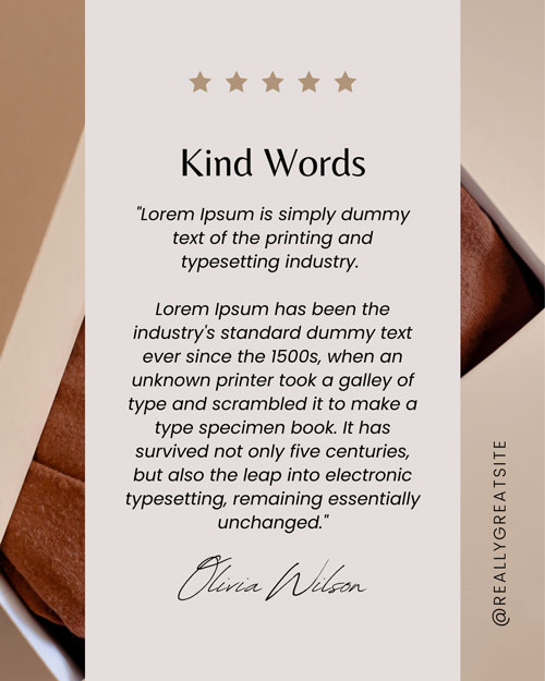 Canva Beige Modern Business Testimonial Instagram Post