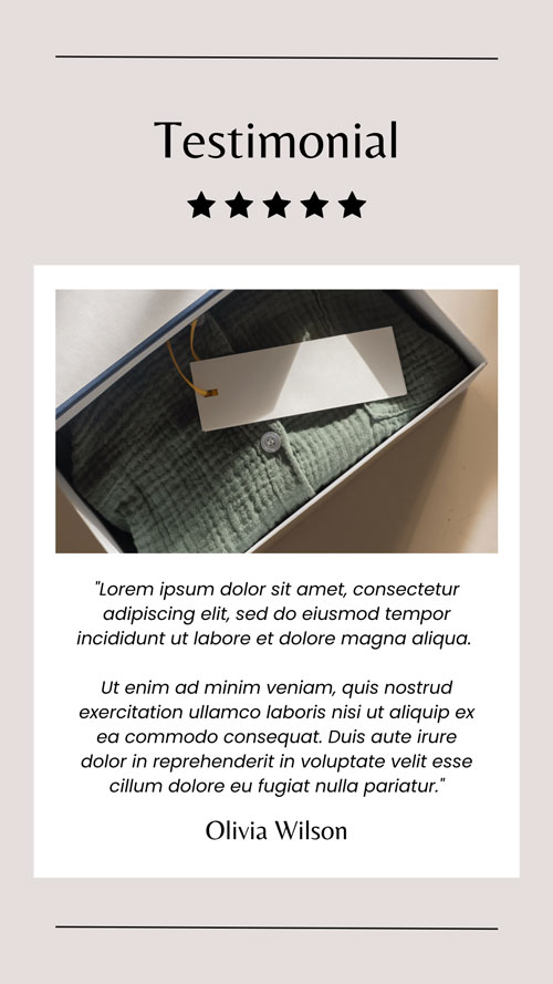 Canva Beige Modern Business Testimonial Instagram Story