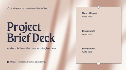 Canva Project Brief Deck Title Presentation