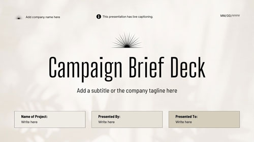 Canva Beige Aesthetic Campaign Brief Deck Presentation