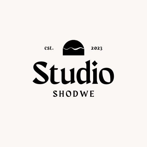Canva Beige Bold Arch Creative Studio Brand Logo