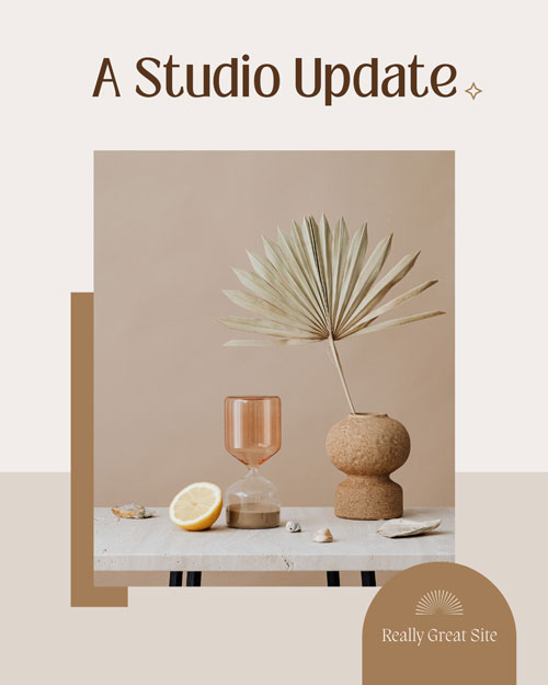 Canva Beige Earthy Aesthetic Branded Studio Update Instagram Post