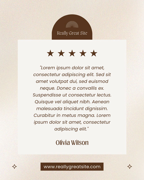 Canva Beige Earthy Testimonial Client Review Instagram Post
