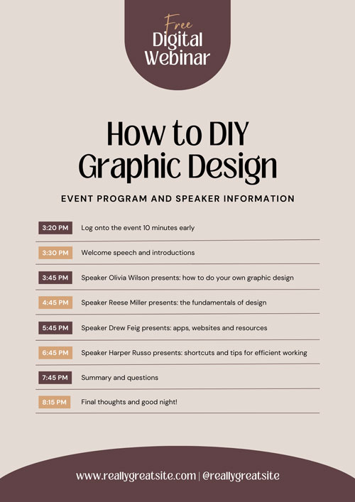 Canva Mauve Modern Free Digital Webinar Event Program