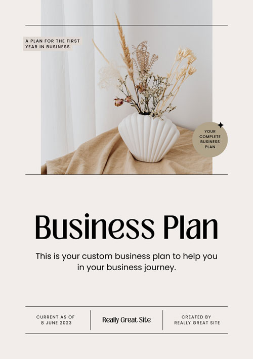 Canva Beige Aesthetic Modern Business Plan A4 Document