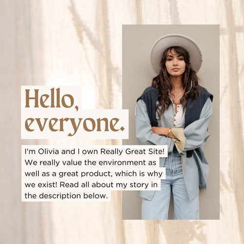 Canva Beige Earthy Business Owner Introduction Instagram Post