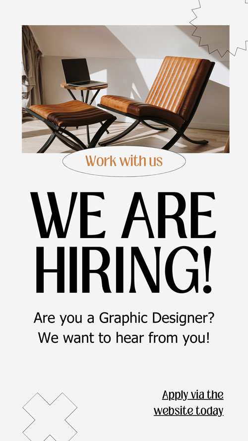 Canva Beige Modern We Are Hiring Geometric Instagram Story