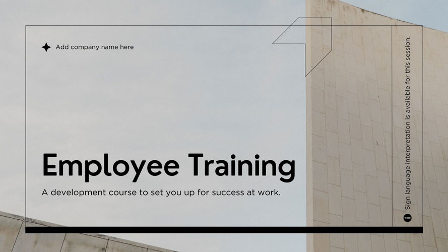Canva Black Neutral Architecture Employee Training Talking Presentation
