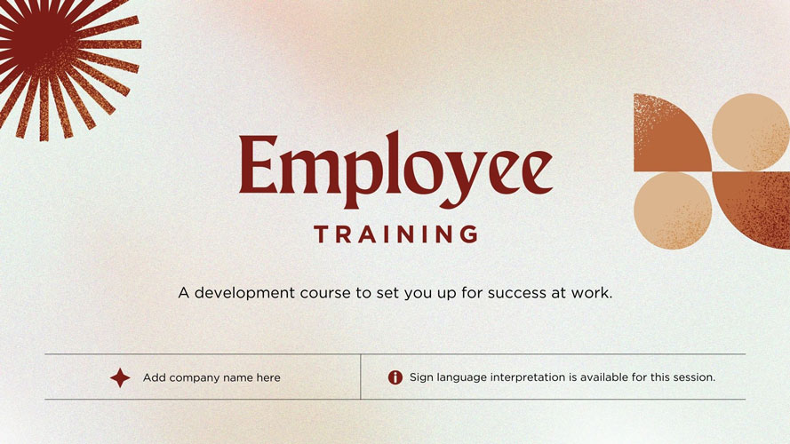 Canva Beige Neutral Arch Shapes Employee Training Talking Presentation