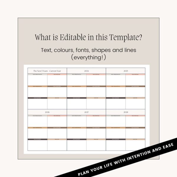 5 Year Plan Canva Template Poster