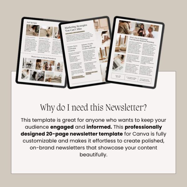 20 Page Monthly Newsletter Canva Template