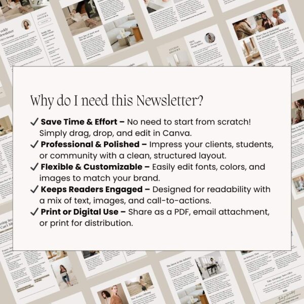20 Page Monthly Newsletter Canva Template