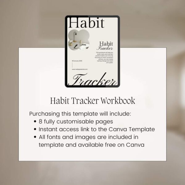 Rise and Roar Design Habit Tracker Workbook Canva Template