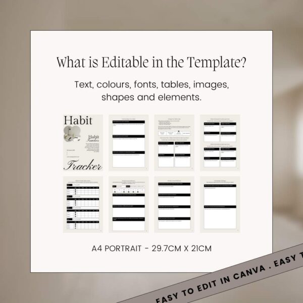 Rise and Roar Design Habit Tracker Workbook Canva Template