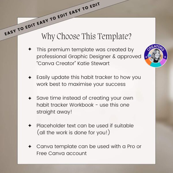 Rise and Roar Design Habit Tracker Workbook Canva Template