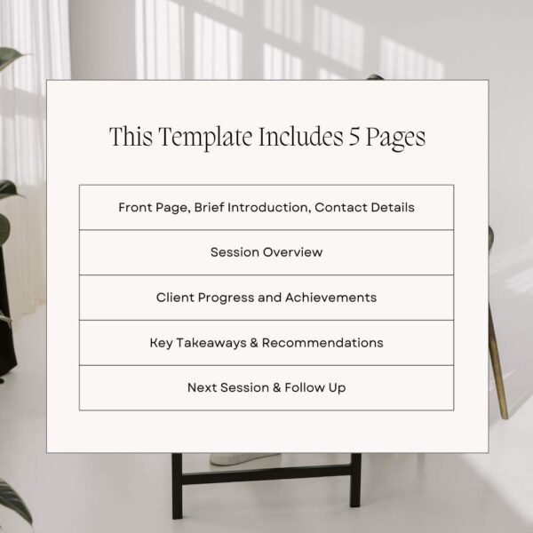 Session Notes and Summary Canva Template